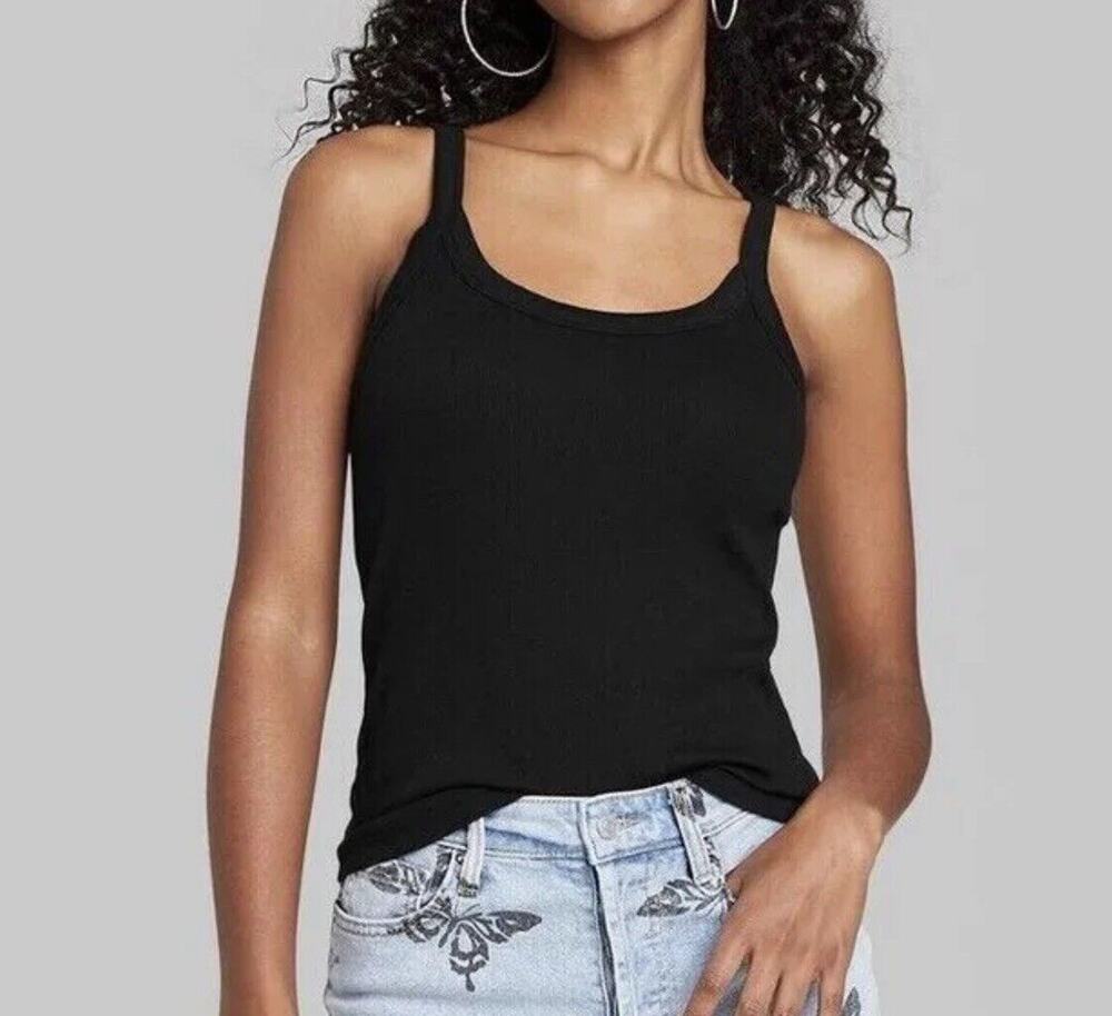 Wild Fable Women's Slim Fit Tank Top Black Size Large